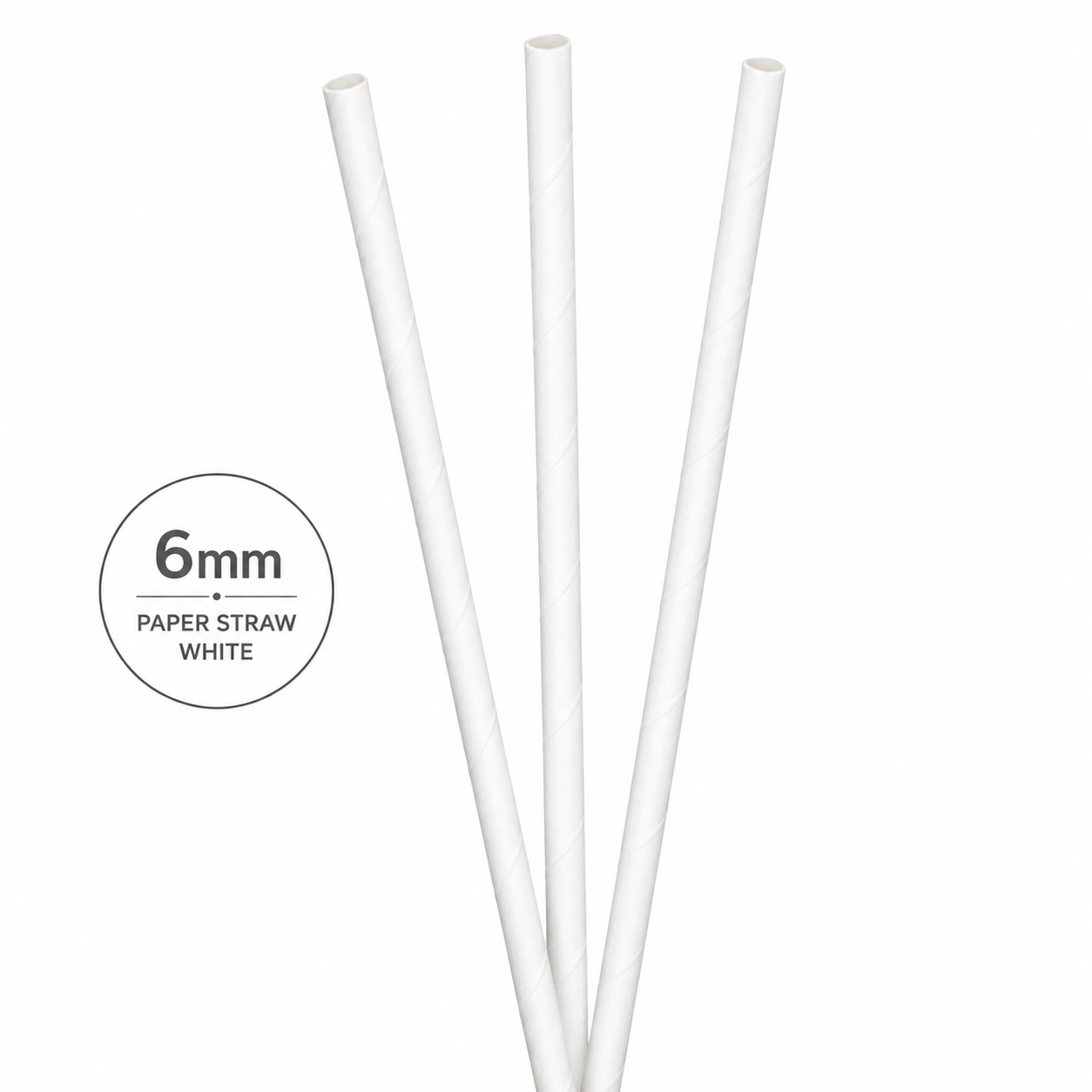 Paper Straw 6MM -White.