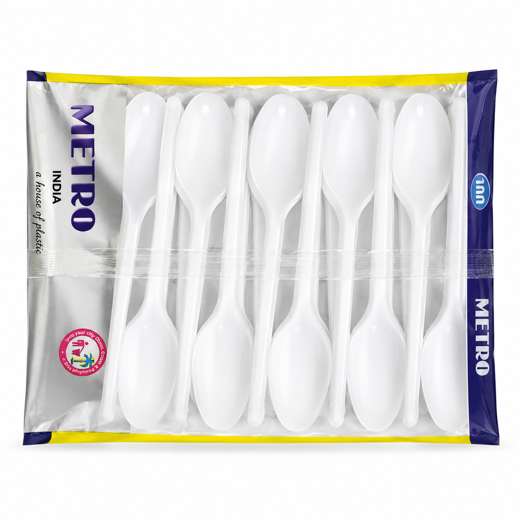 Plastic Spoon White Colour