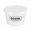 500ml Round Food Containers - white.