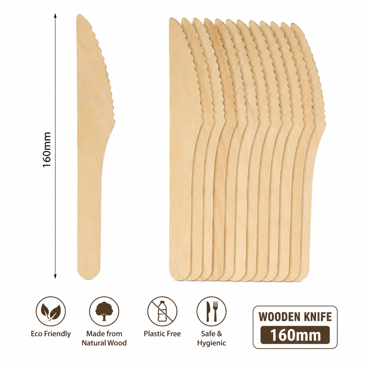 Wooden Knifes 160mm